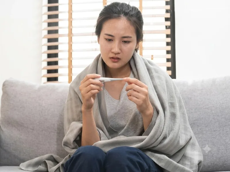 Sốt cao, đau đầu và đau nhức cơ thể là biểu hiện sớm của sốt xuất huyết.