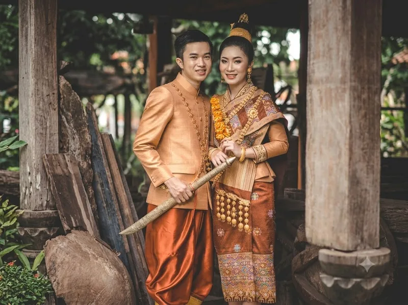 Trang phục truyền thống Lào xuất hiện trong lễ hội và lễ cưới